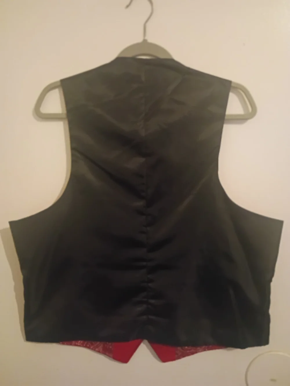 Madison Men's Red Velvet Dress Vest with Paisley Lining Sz L